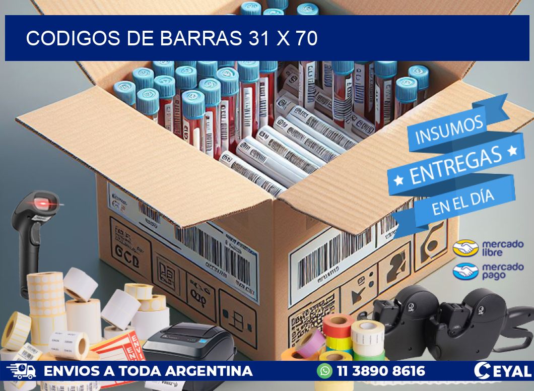 CODIGOS DE BARRAS 31 x 70