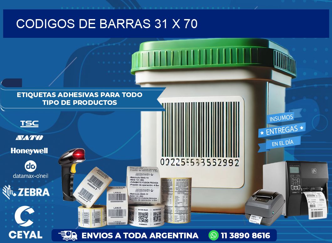 CODIGOS DE BARRAS 31 x 70