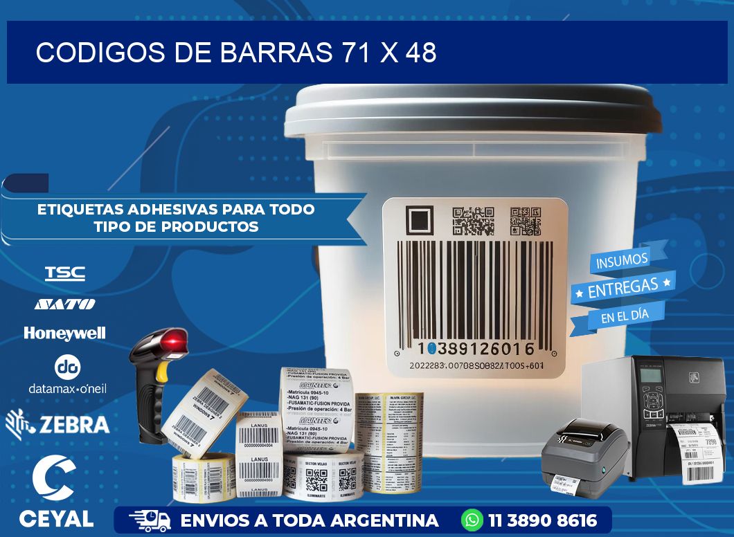 CODIGOS DE BARRAS 71 x 48