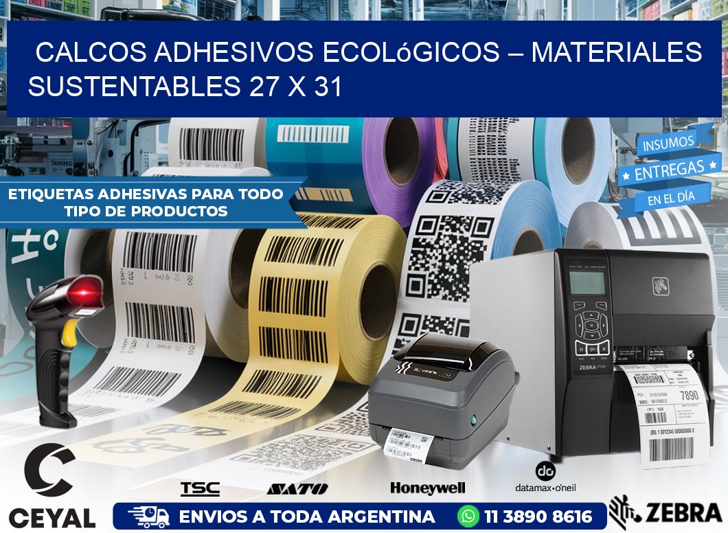 Calcos Adhesivos Ecológicos – Materiales Sustentables 27 x 31