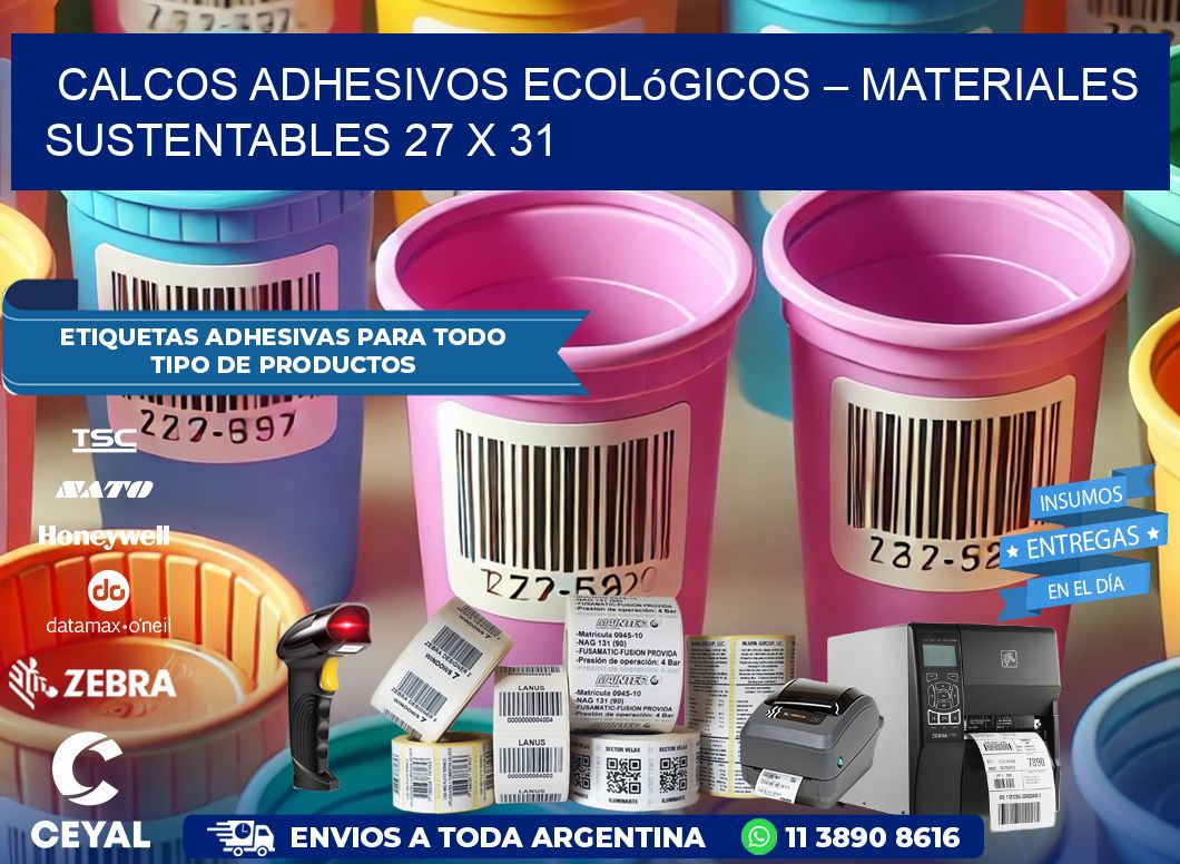 Calcos Adhesivos Ecológicos – Materiales Sustentables 27 x 31