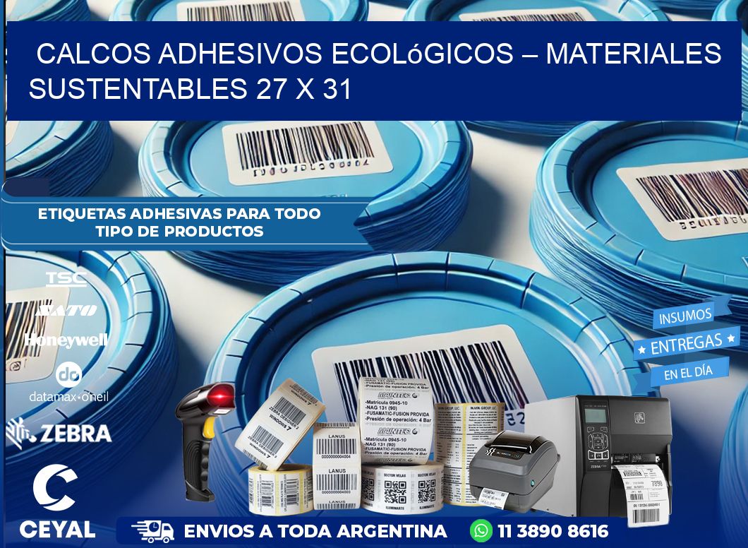 Calcos Adhesivos Ecológicos – Materiales Sustentables 27 x 31