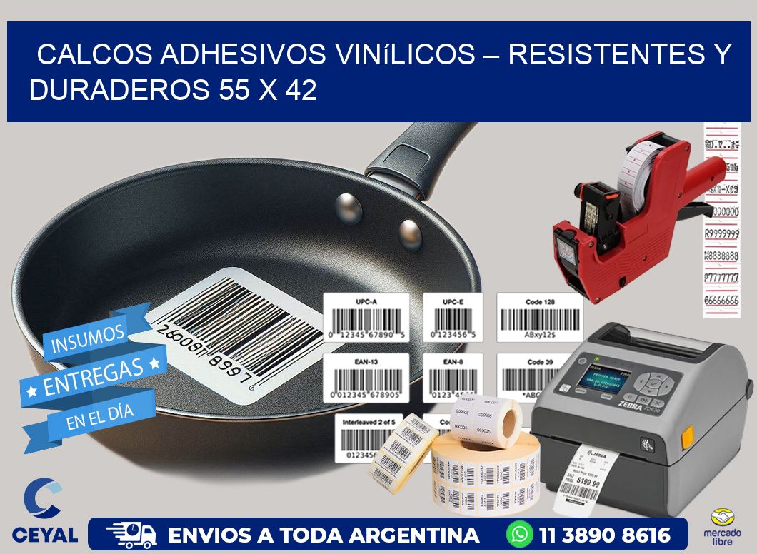 Calcos Adhesivos Vinílicos – Resistentes y Duraderos 55 x 42