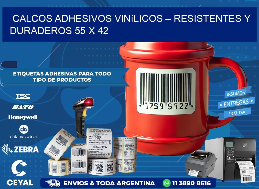 Calcos Adhesivos Vinílicos – Resistentes y Duraderos 55 x 42