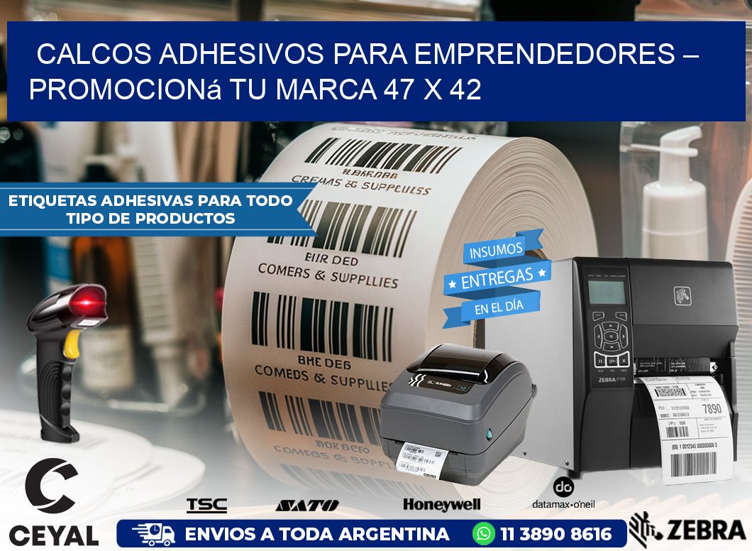 Calcos Adhesivos para Emprendedores – Promocioná Tu Marca 47 x 42