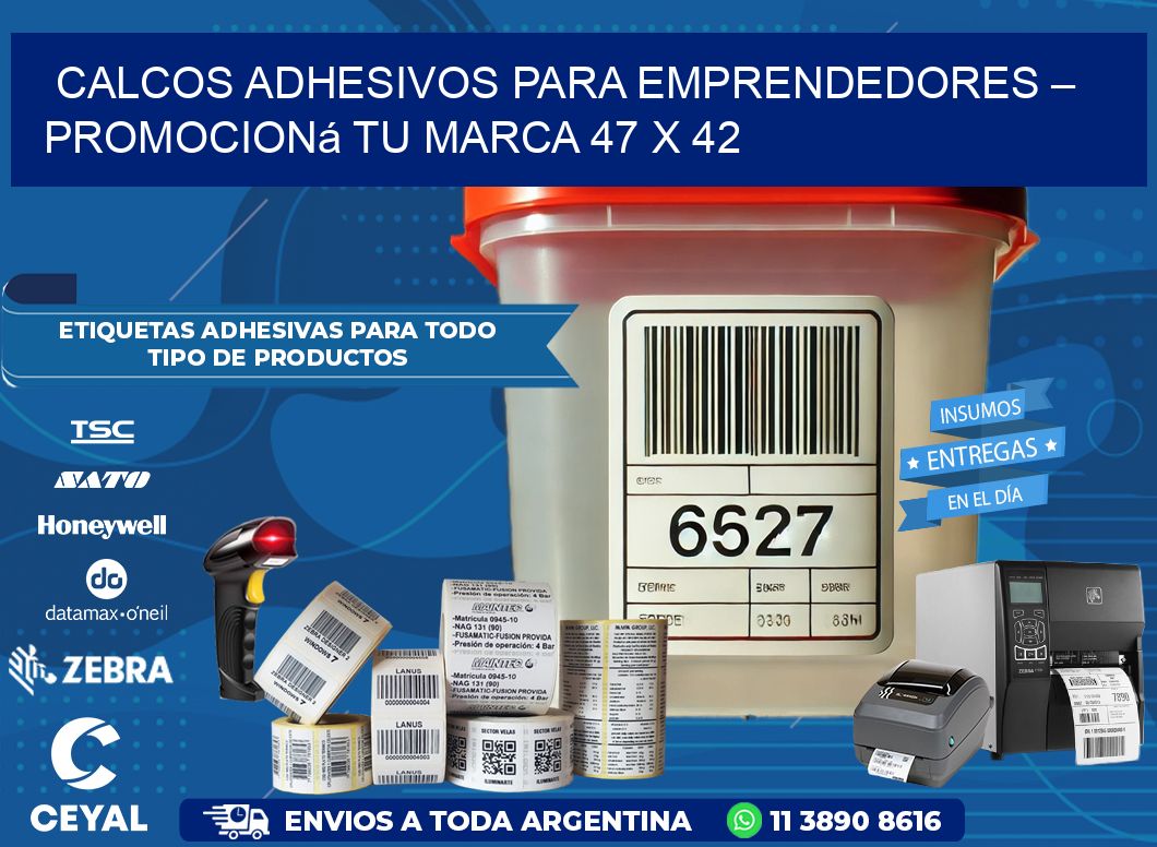 Calcos Adhesivos para Emprendedores – Promocioná Tu Marca 47 x 42