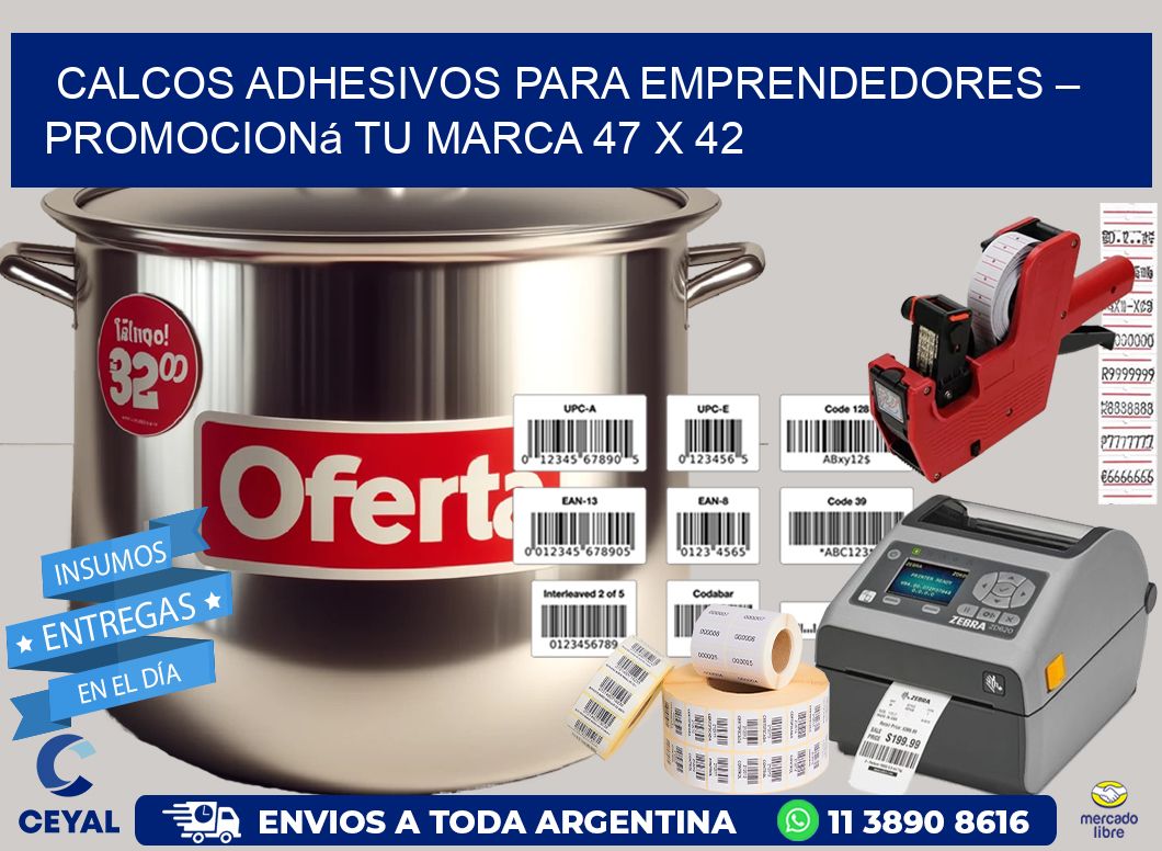 Calcos Adhesivos para Emprendedores – Promocioná Tu Marca 47 x 42