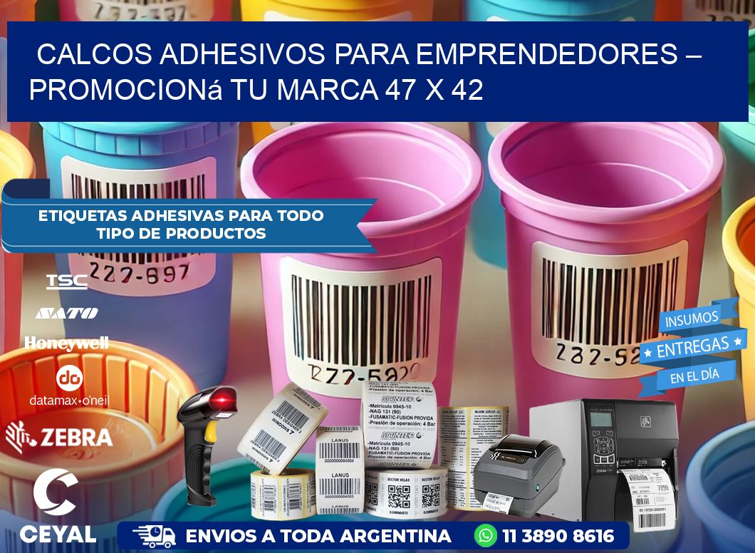 Calcos Adhesivos para Emprendedores – Promocioná Tu Marca 47 x 42