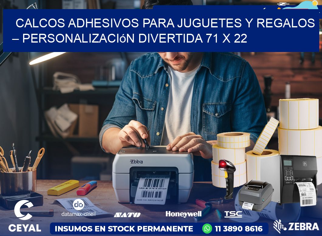 Calcos Adhesivos para Juguetes y Regalos – Personalización Divertida 71 x 22