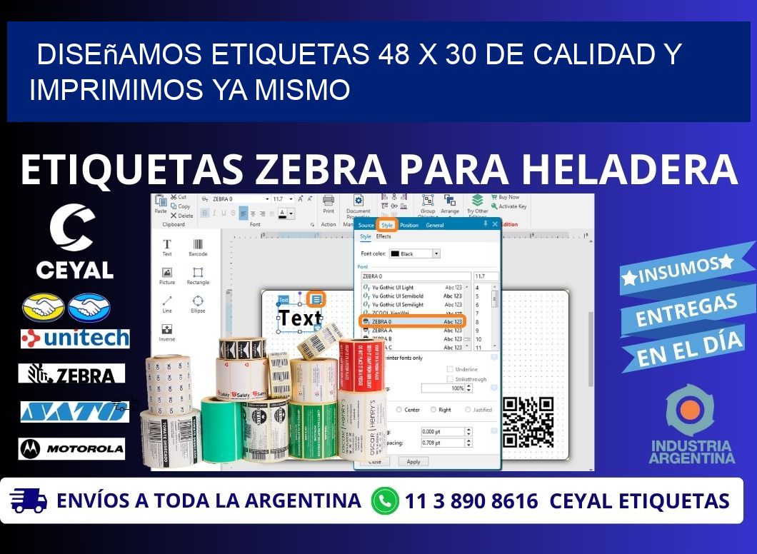 Diseñamos Etiquetas 48 x 30 de Calidad y Imprimimos Ya Mismo