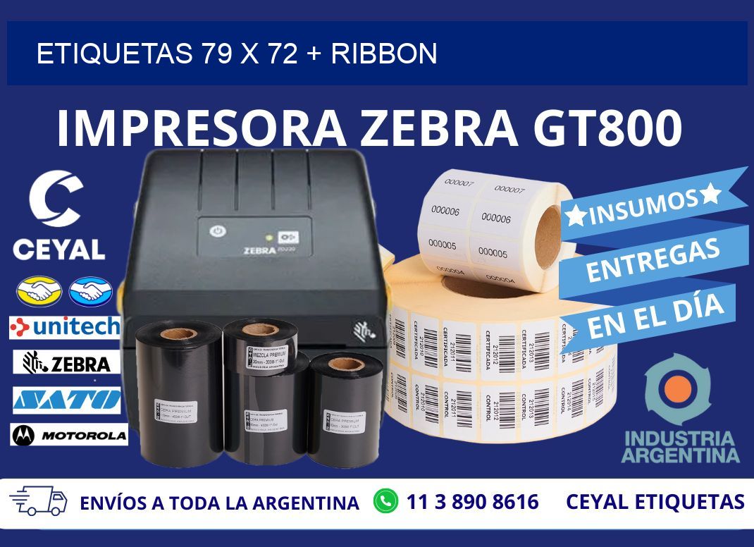 ETIQUETAS 79 x 72 + RIBBON