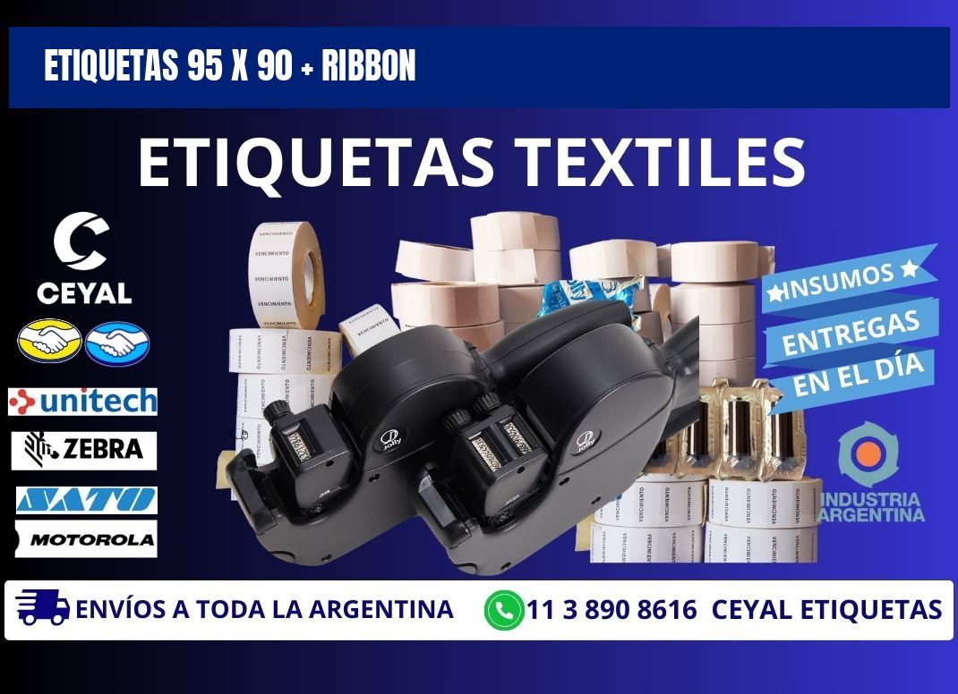 ETIQUETAS 95 x 90 + RIBBON