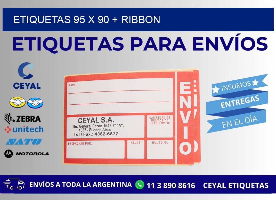 ETIQUETAS 95 x 90 + RIBBON