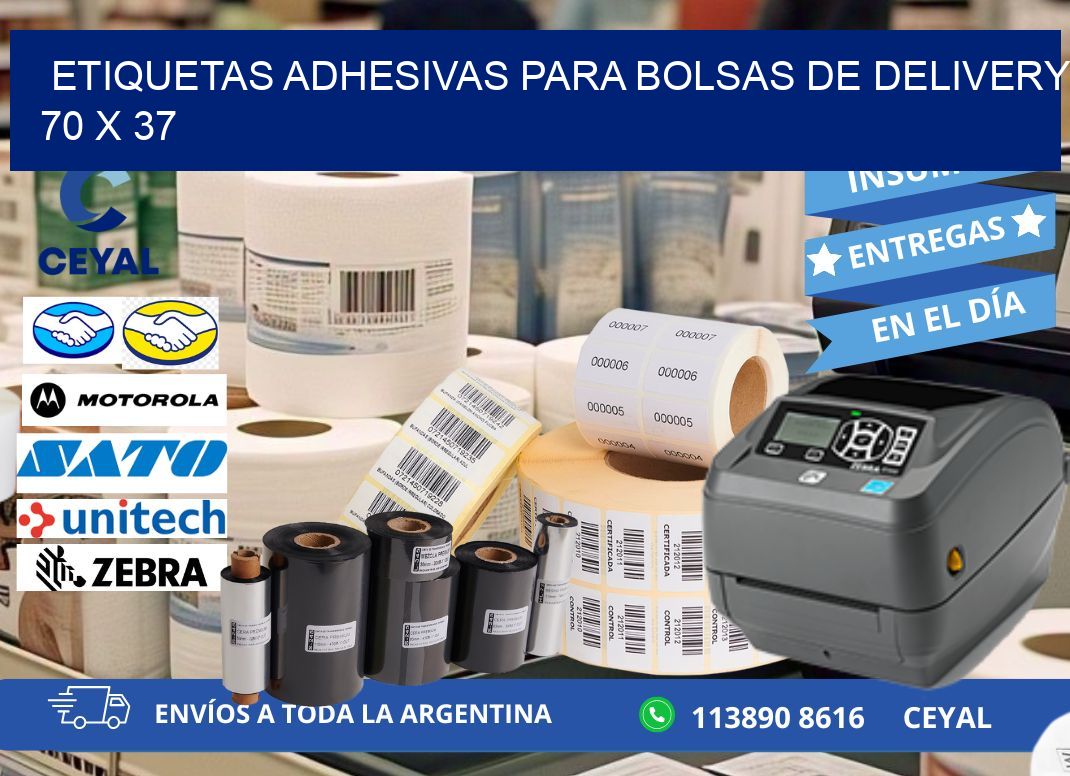 ETIQUETAS ADHESIVAS PARA BOLSAS DE DELIVERY 70 x 37