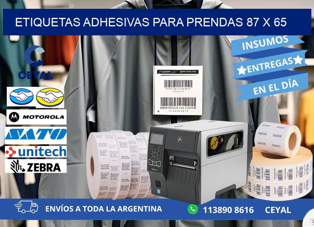 ETIQUETAS ADHESIVAS PARA PRENDAS 87 x 65