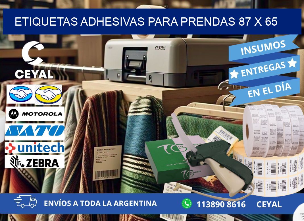 ETIQUETAS ADHESIVAS PARA PRENDAS 87 x 65