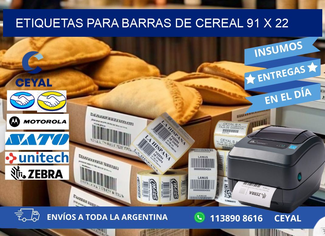 ETIQUETAS PARA BARRAS DE CEREAL 91 x 22