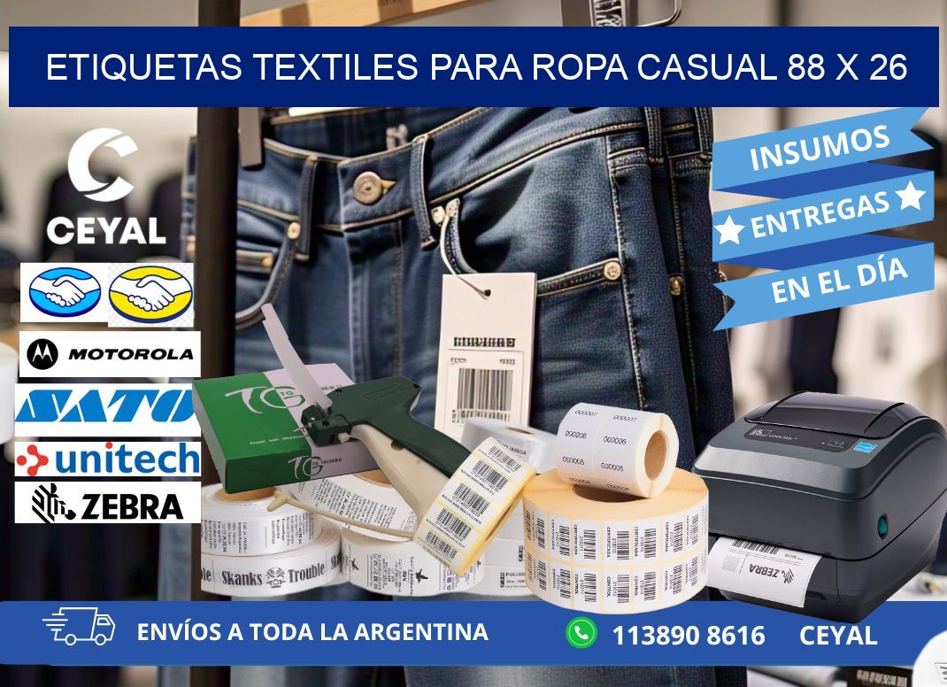 ETIQUETAS TEXTILES PARA ROPA CASUAL 88 x 26