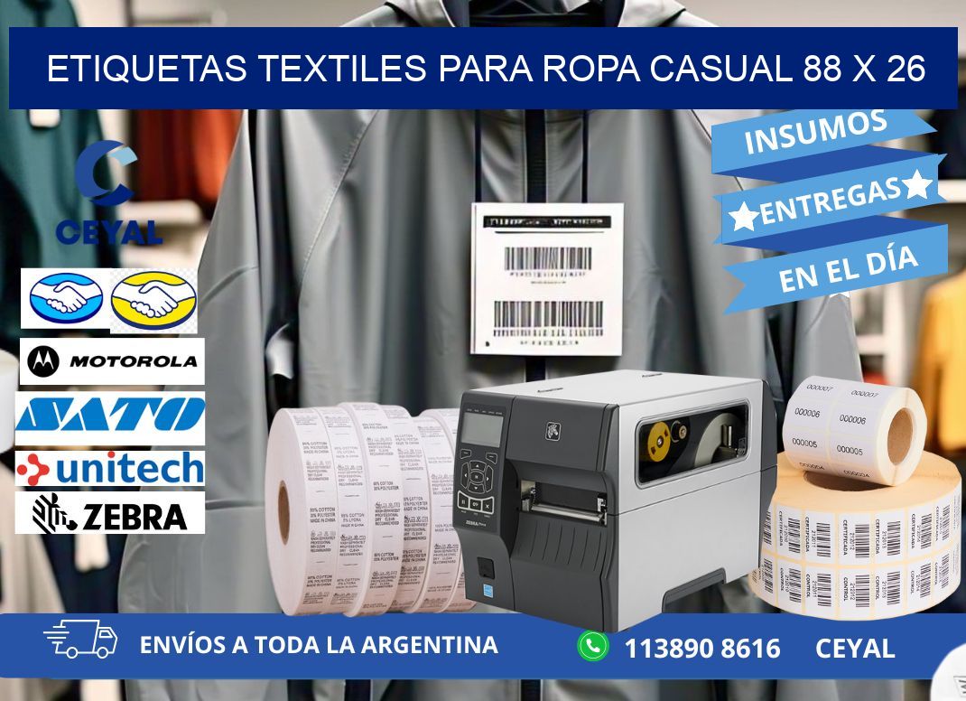 ETIQUETAS TEXTILES PARA ROPA CASUAL 88 x 26