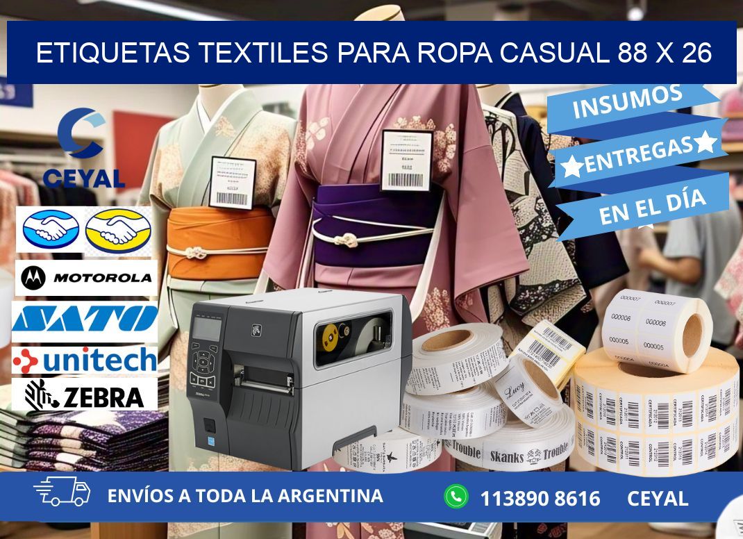 ETIQUETAS TEXTILES PARA ROPA CASUAL 88 x 26