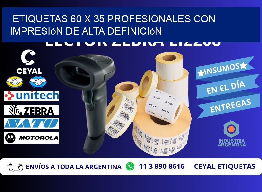 Etiquetas 60 x 35 Profesionales con Impresión de Alta Definición