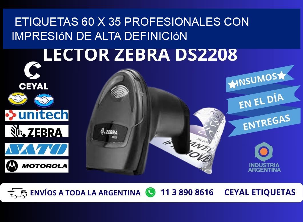 Etiquetas 60 x 35 Profesionales con Impresión de Alta Definición