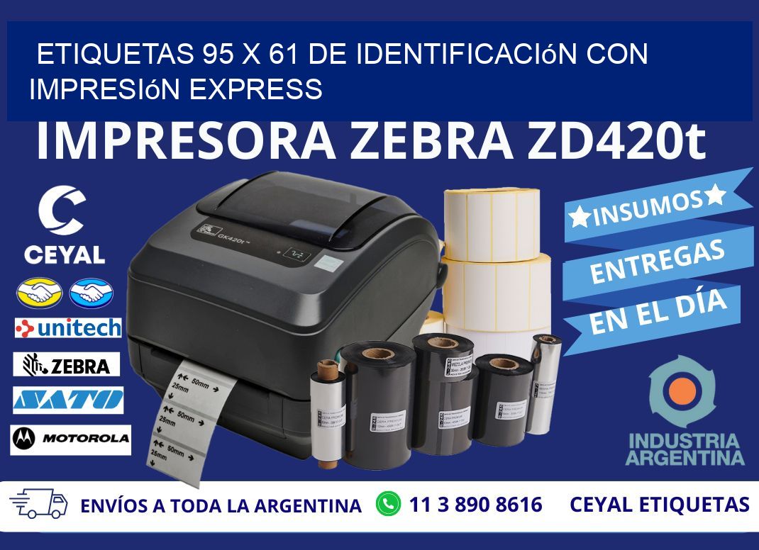 Etiquetas 95 x 61 de Identificación con Impresión Express