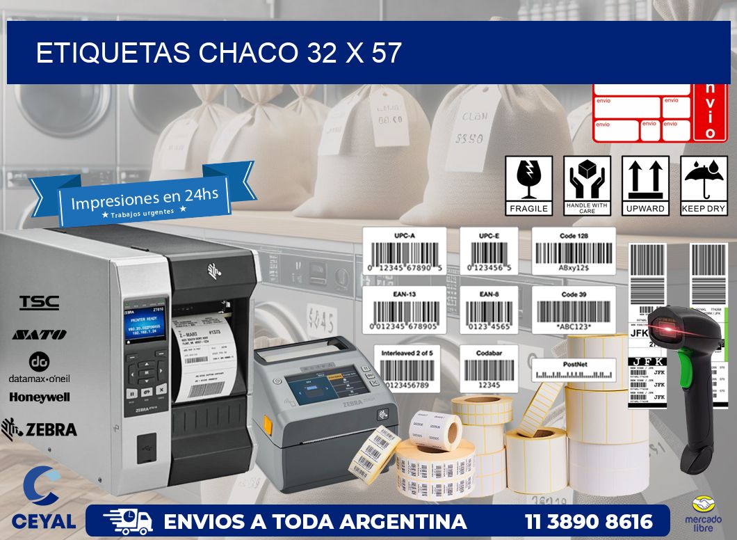 Etiquetas Chaco 32 x 57