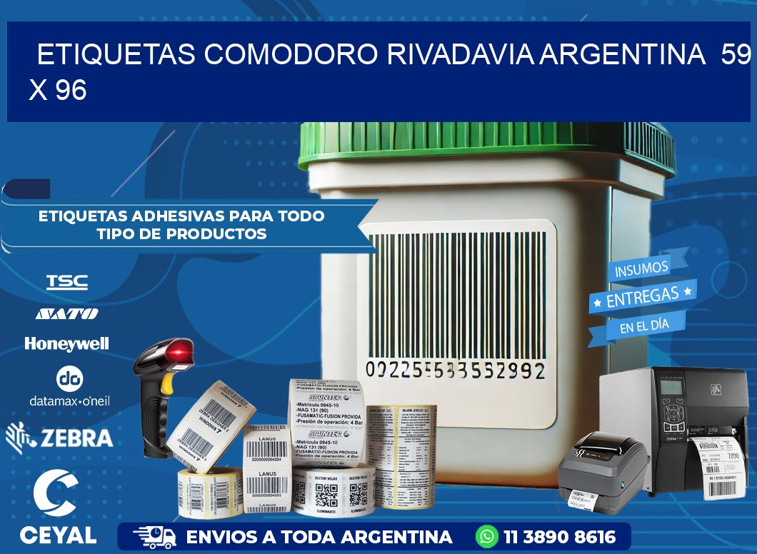 Etiquetas Comodoro Rivadavia Argentina  59 x 96