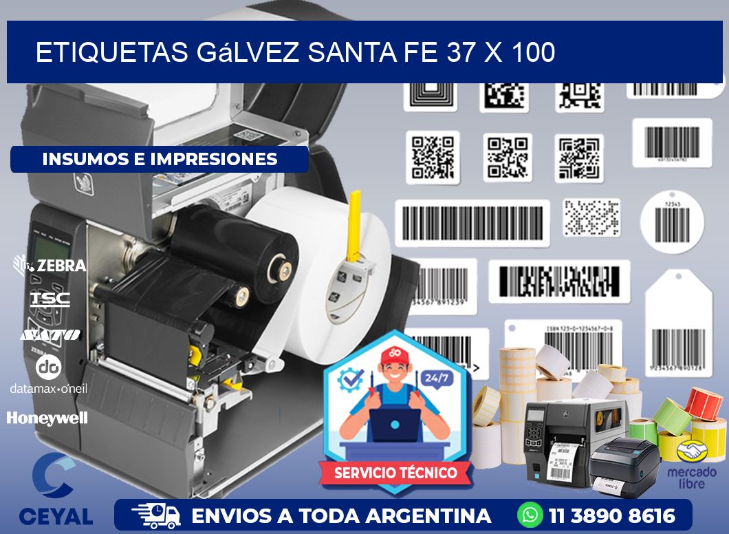 Etiquetas Gálvez Santa Fe 37 x 100