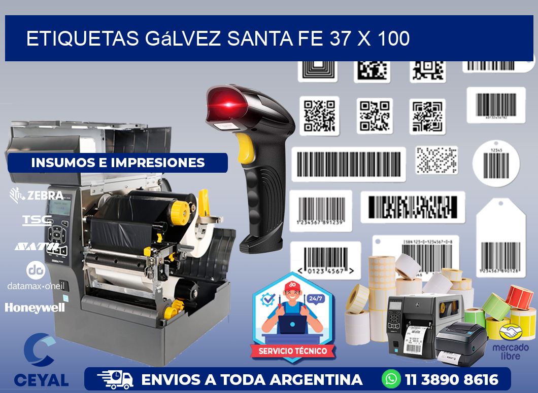 Etiquetas Gálvez Santa Fe 37 x 100