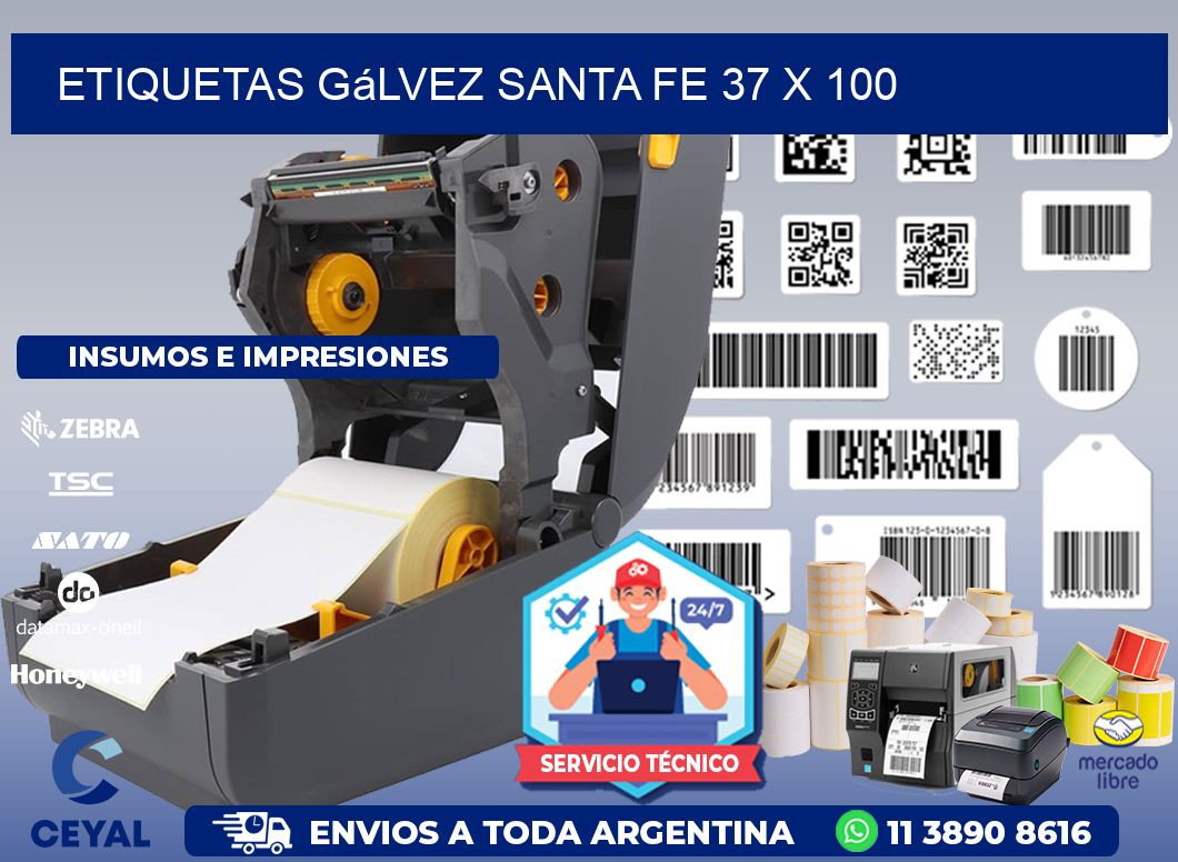 Etiquetas Gálvez Santa Fe 37 x 100