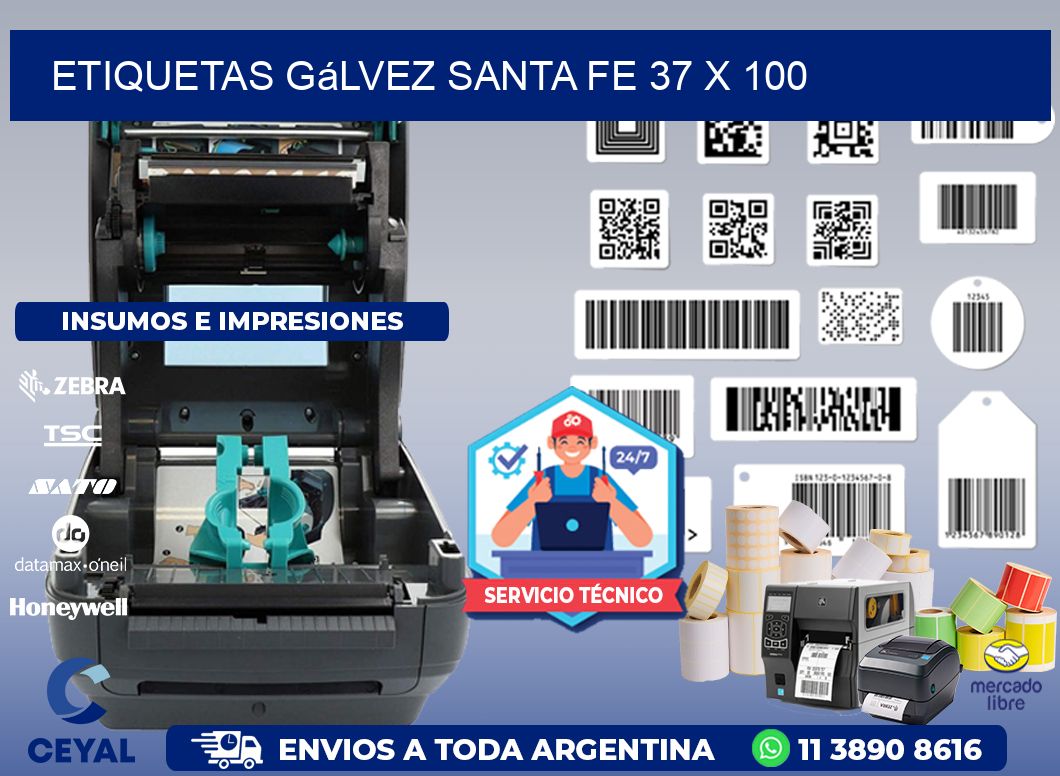 Etiquetas Gálvez Santa Fe 37 x 100