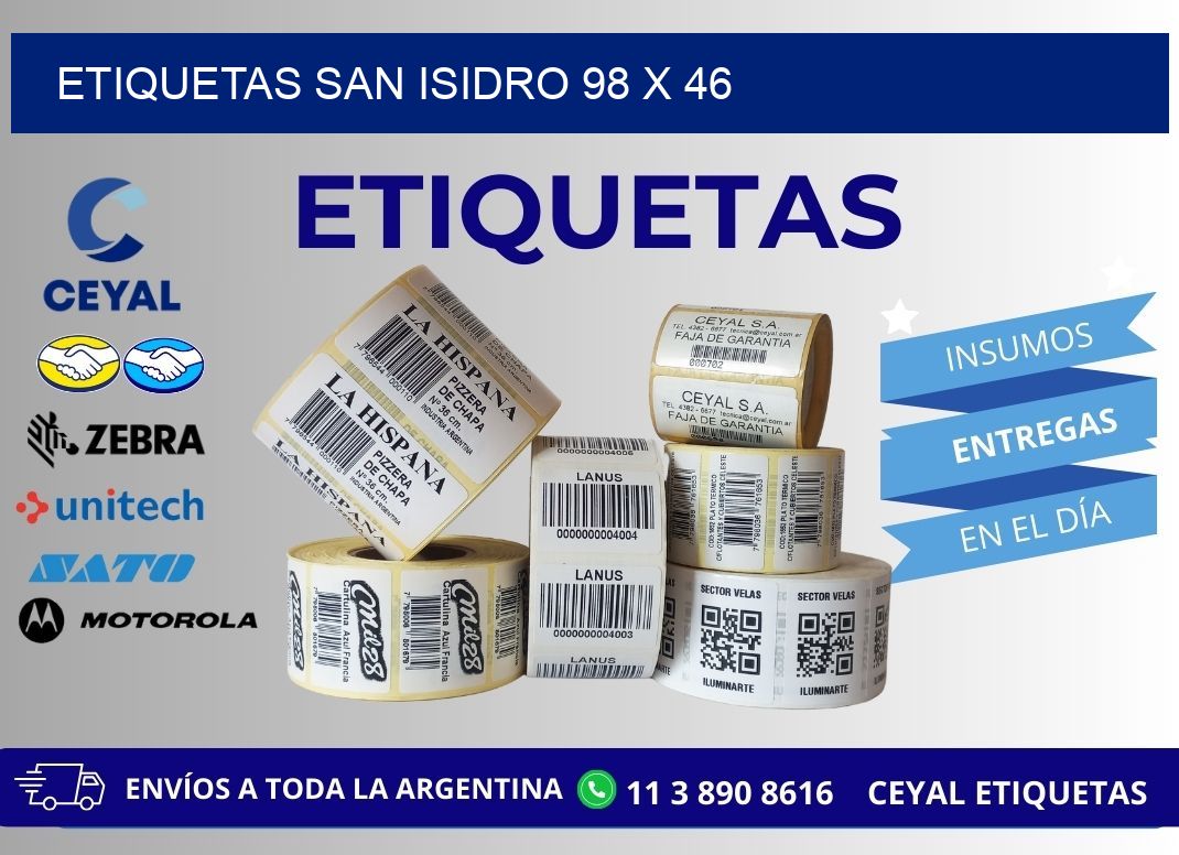 Etiquetas San Isidro 98 x 46