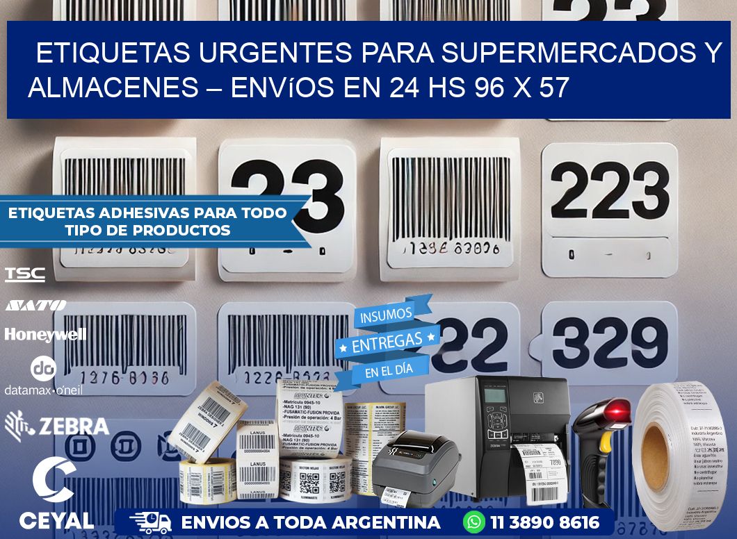 Etiquetas Urgentes para Supermercados y Almacenes – Envíos en 24 hs 96 x 57