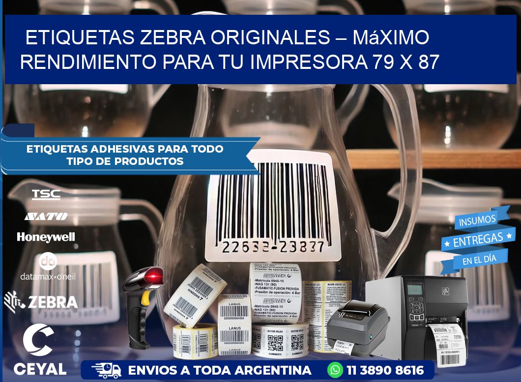 Etiquetas Zebra Originales – Máximo Rendimiento para tu Impresora 79 x 87