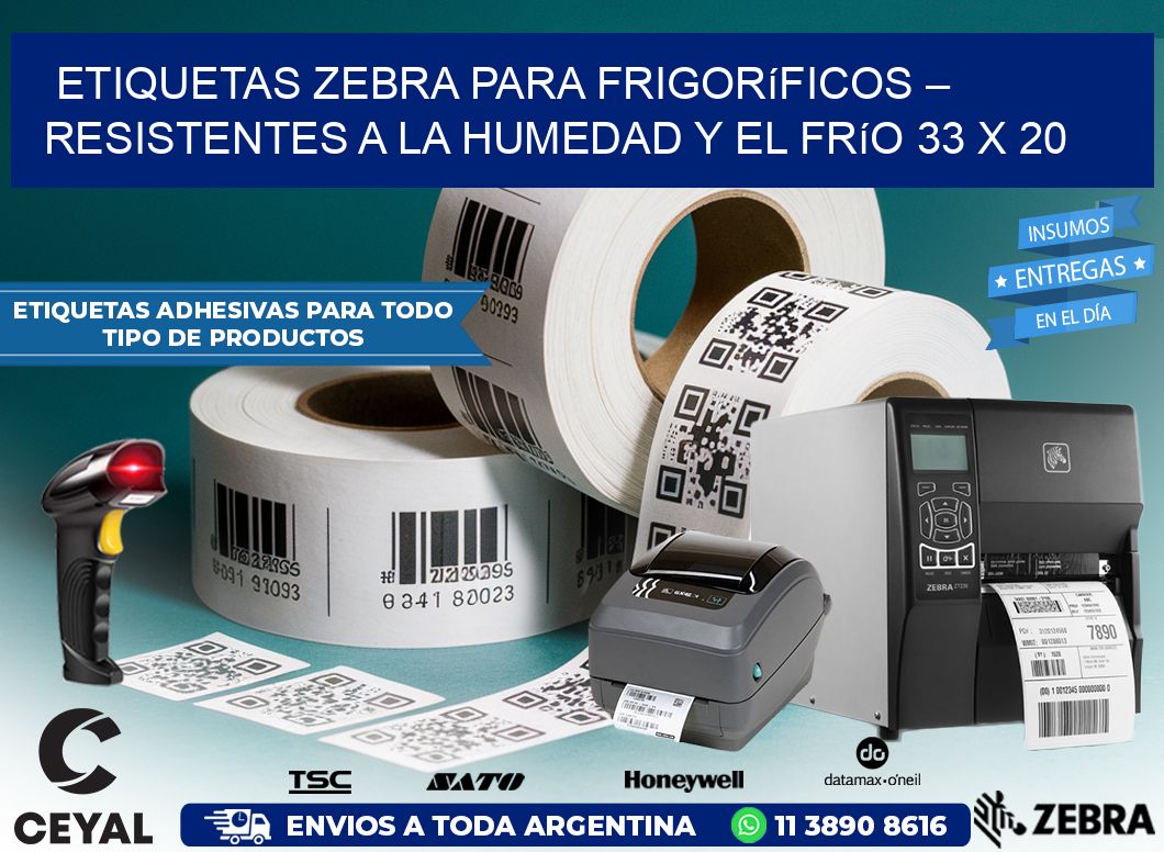 Etiquetas Zebra para Frigoríficos – Resistentes a la Humedad y el Frío 33 x 20