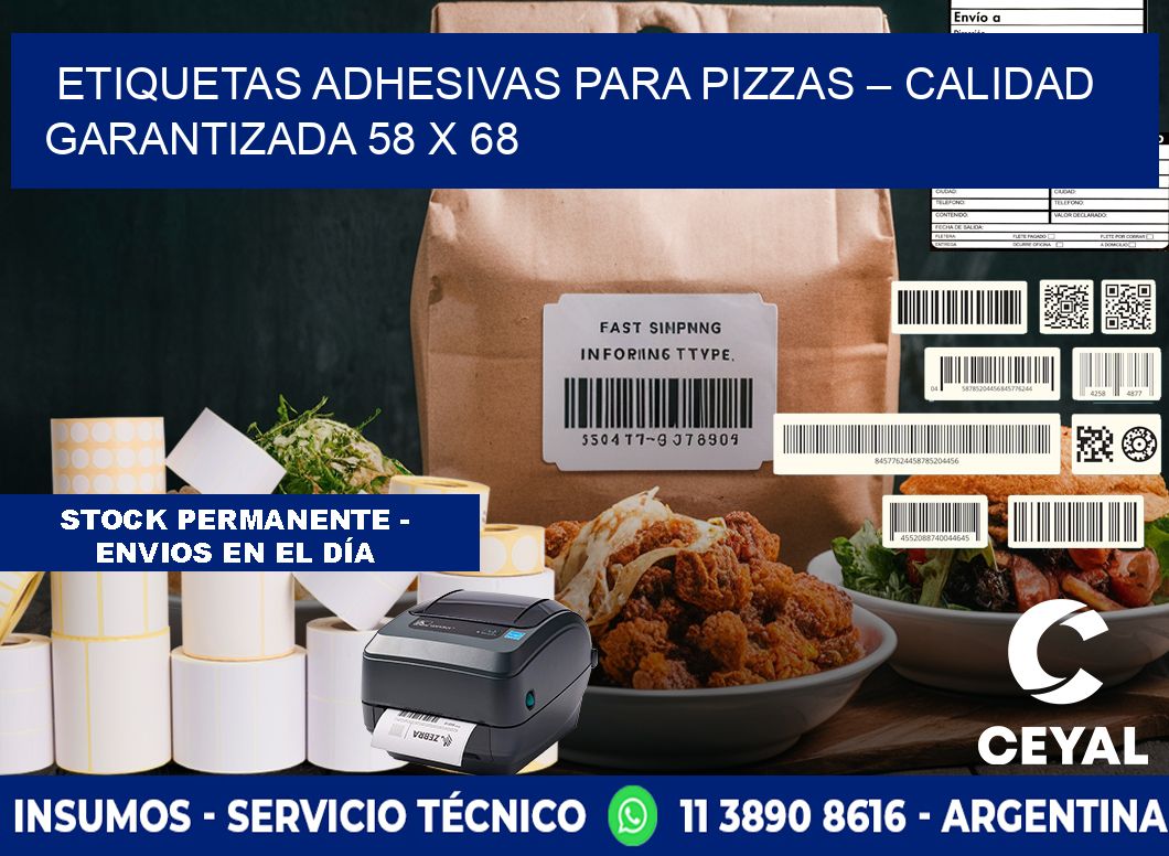 Etiquetas adhesivas para pizzas – Calidad garantizada 58 x 68