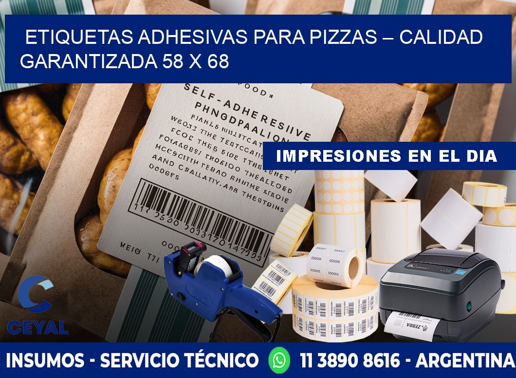 Etiquetas adhesivas para pizzas – Calidad garantizada 58 x 68