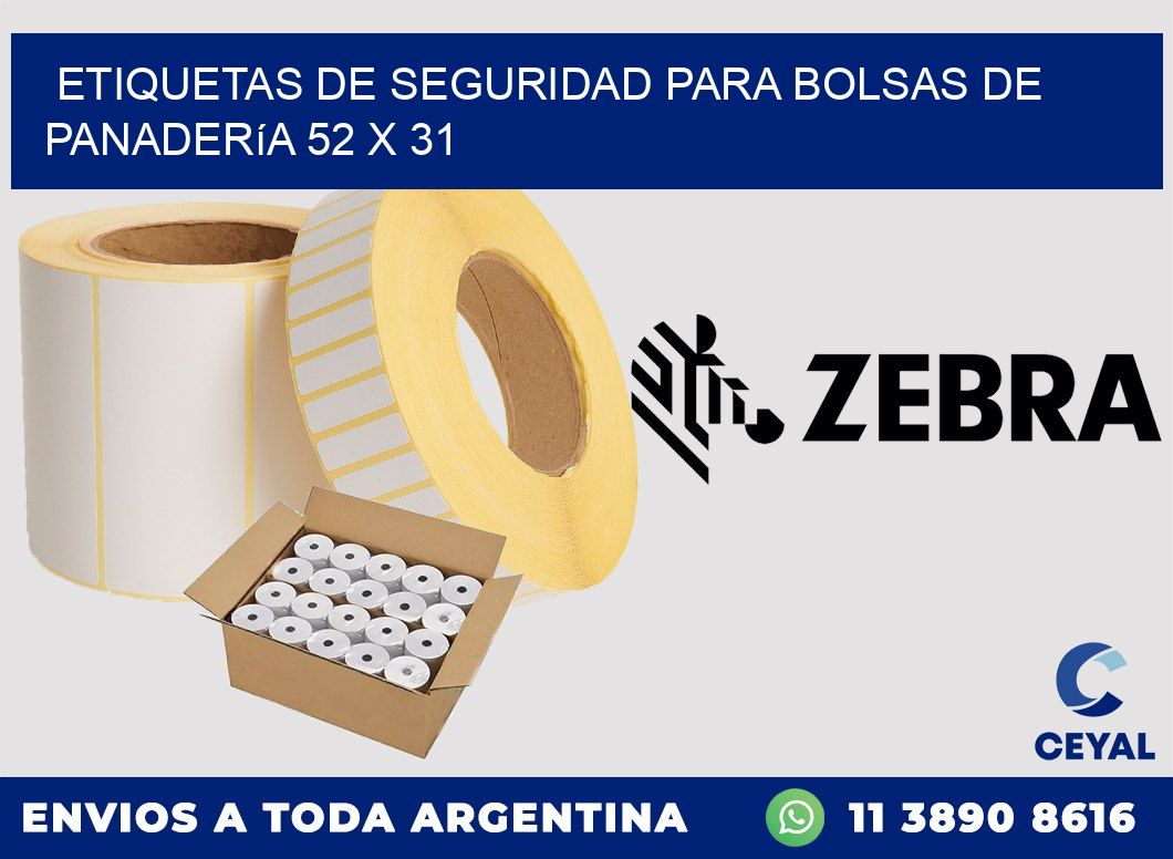 Etiquetas de seguridad para bolsas de panadería 52 x 31