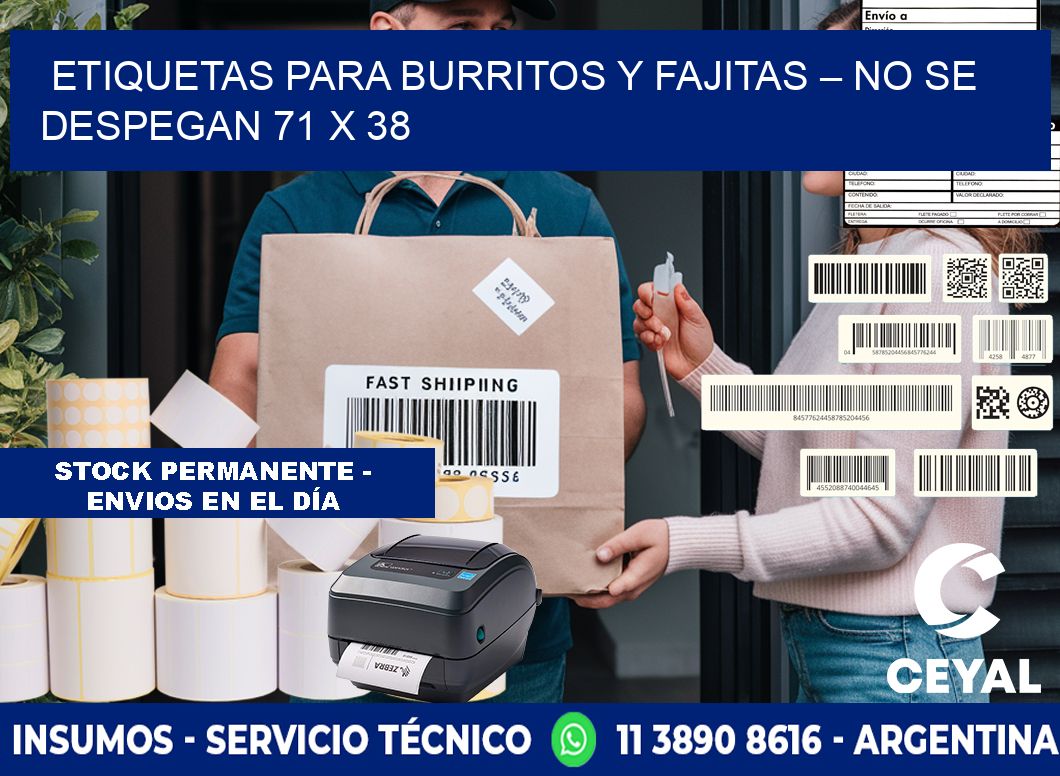 Etiquetas para burritos y fajitas – No se despegan 71 x 38