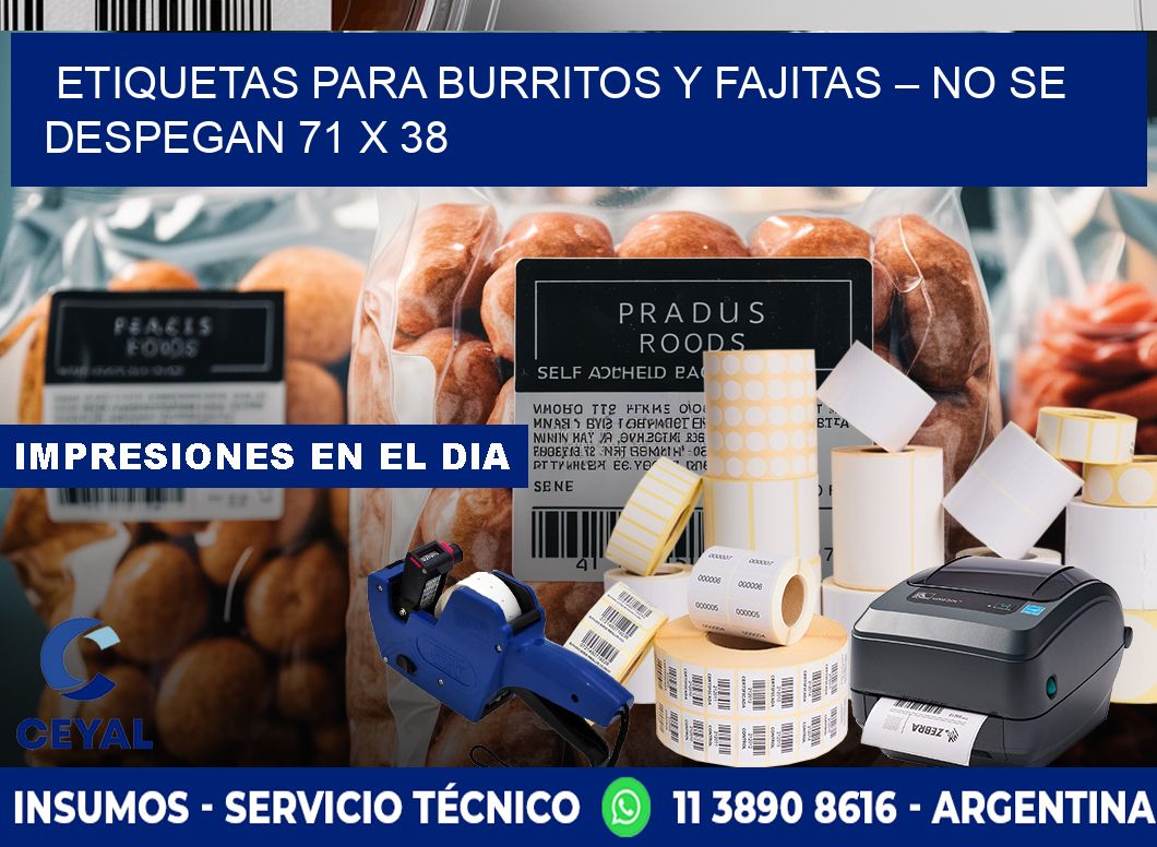 Etiquetas para burritos y fajitas – No se despegan 71 x 38