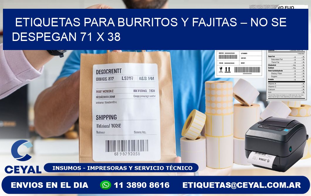 Etiquetas para burritos y fajitas – No se despegan 71 x 38