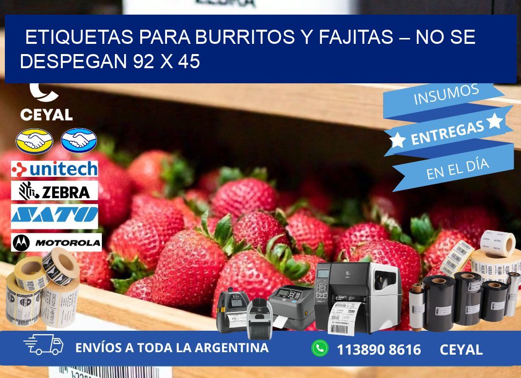 Etiquetas para burritos y fajitas – No se despegan 92 x 45