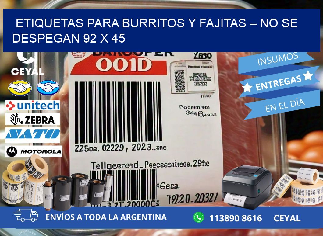 Etiquetas para burritos y fajitas – No se despegan 92 x 45