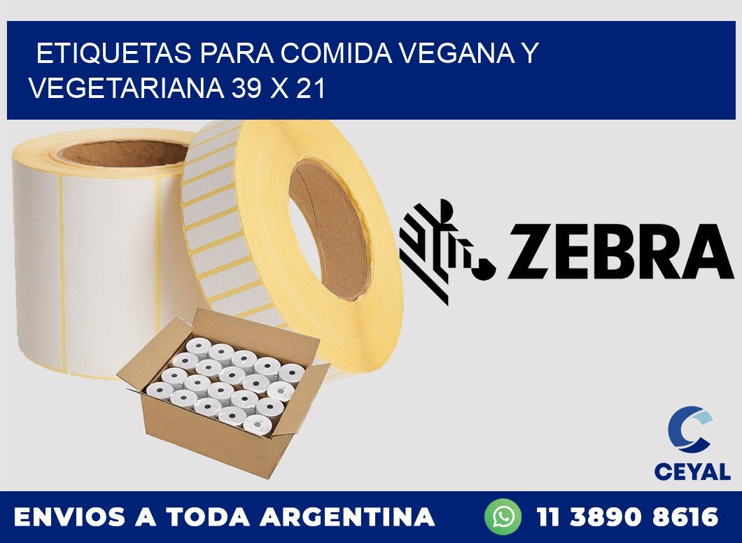 Etiquetas para comida vegana y vegetariana 39 x 21