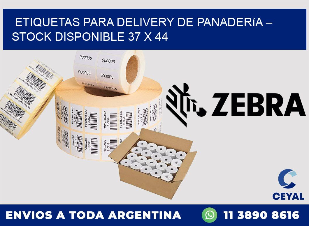 Etiquetas para delivery de panadería – Stock disponible 37 x 44