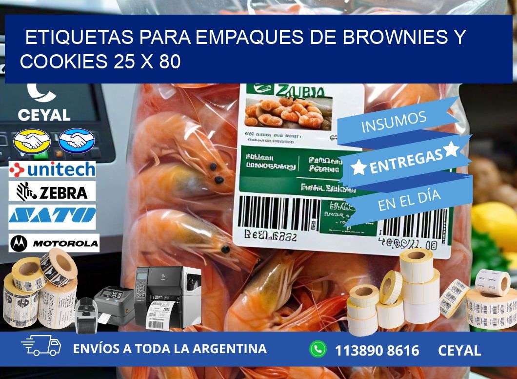 Etiquetas para empaques de brownies y cookies 25 x 80