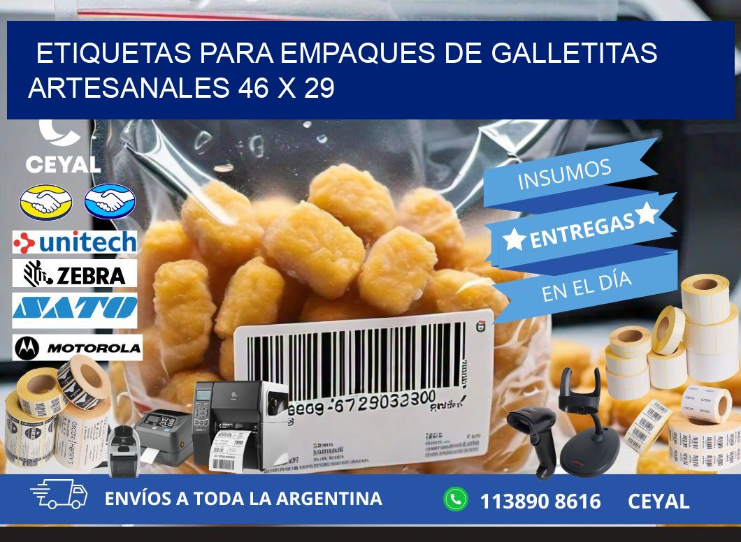 Etiquetas para empaques de galletitas artesanales 46 x 29