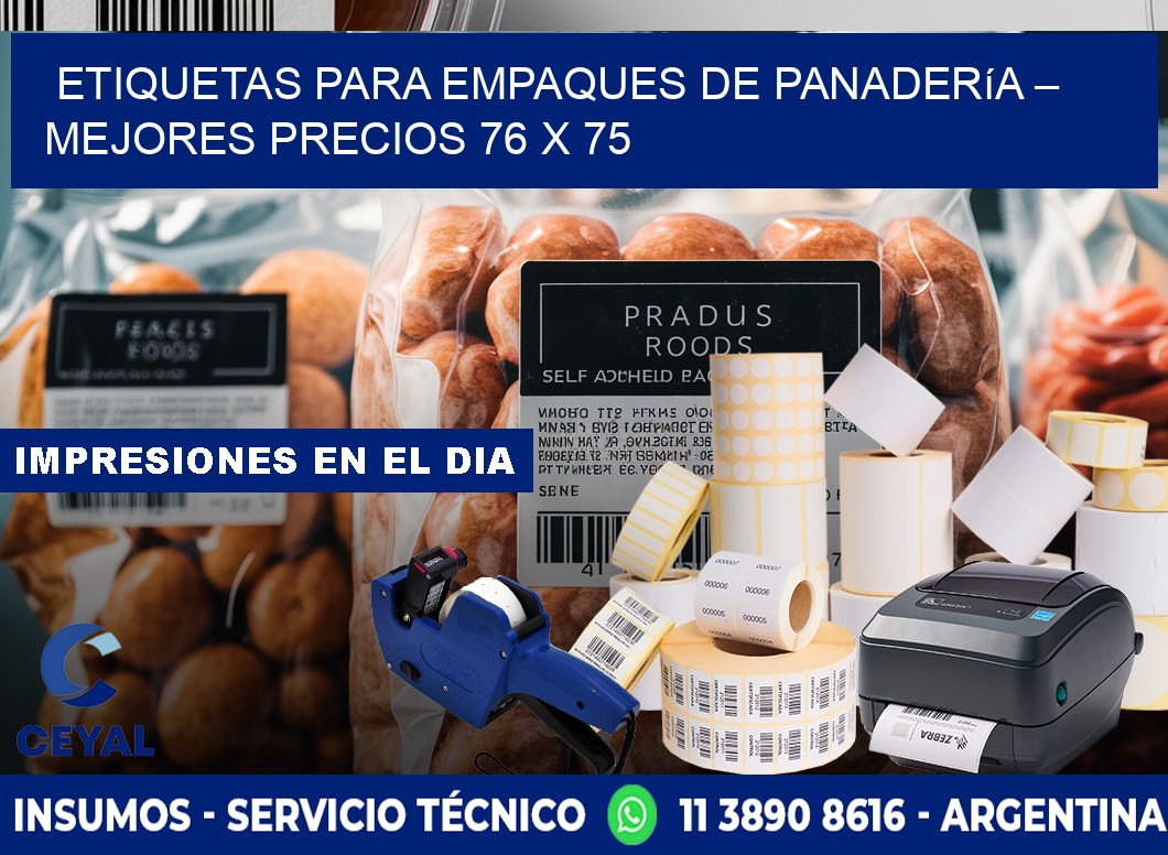 Etiquetas para empaques de panadería – Mejores precios 76 x 75